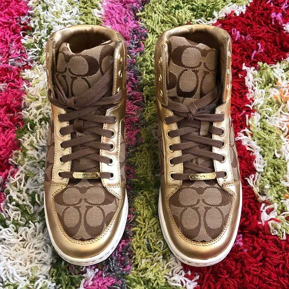Coach Norra High-top sneakers, Gold 9 - Picture 2 of 13